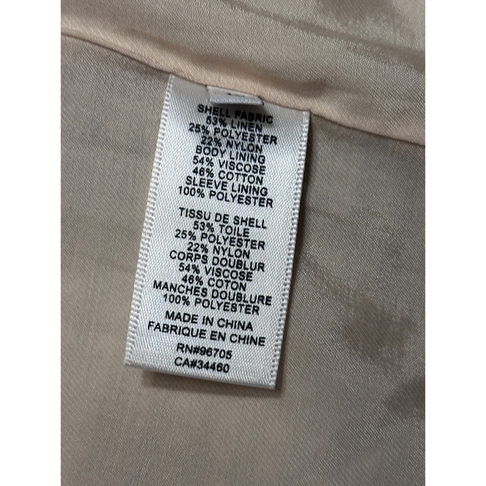 NWOT Rebecca Taylor Gingham Double Breasted Linen Blend Blazer Brown/Cream Sz 10 - Picture 10 of 10